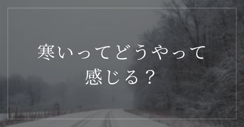 【専門家が解説】寒冷刺激で体が痛い・辛いのはなぜ？寒さを感じる仕組みと、科学的防寒対策 | モアイ研究所｜生物を科学する、生命を考える